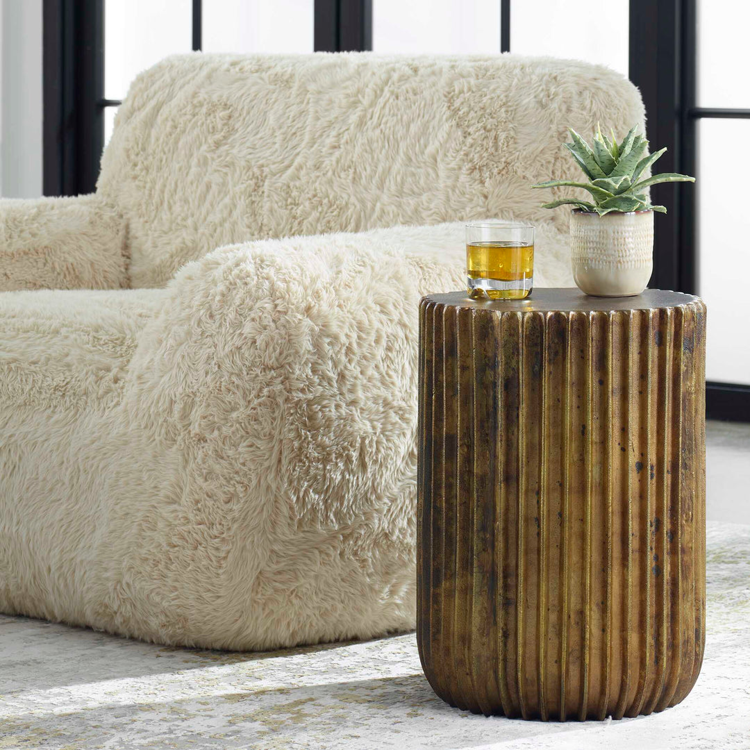 American Home Furniture Uttermost Peaks And Valleys Gold Accent Table