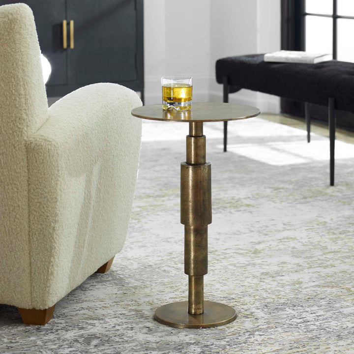American Home Furniture Uttermost Descend Gold Accent Table