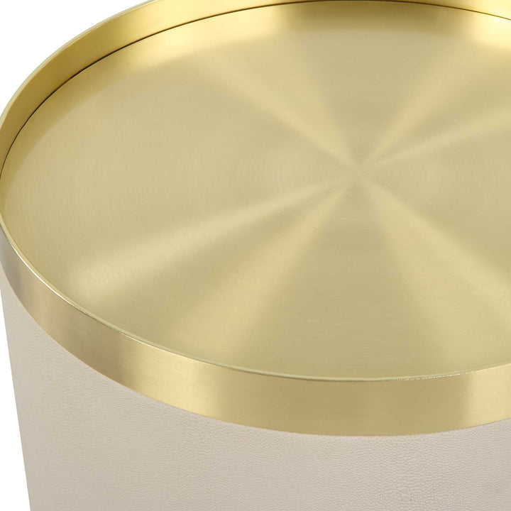 American Home Furniture Uttermost Circuit Brass & White Accent Table