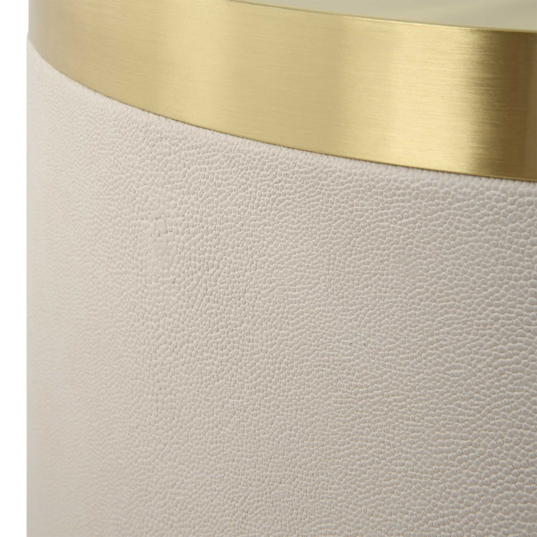 American Home Furniture Uttermost Circuit Brass & White Accent Table