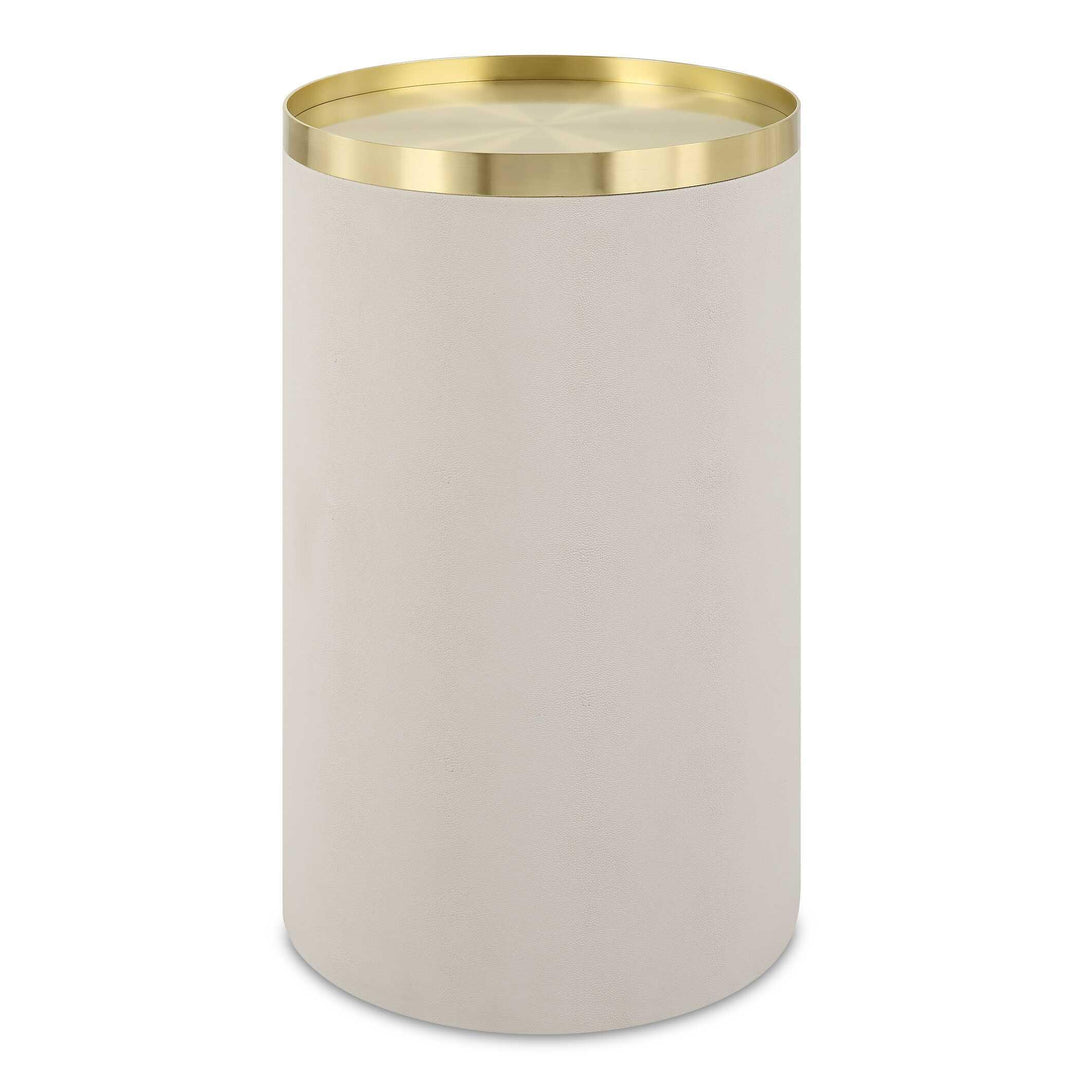 Circuit Brass & White Accent Table - AmericanHomeFurniture