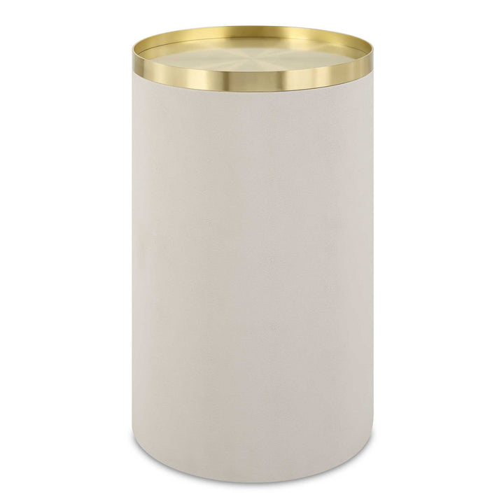 American Home Furniture Uttermost Circuit Brass & White Accent Table