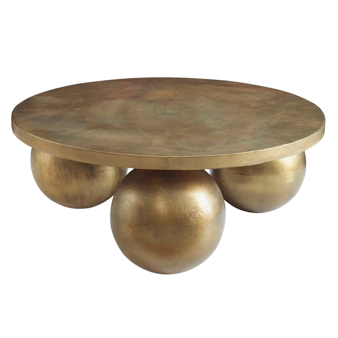 American Home Furniture Uttermost Triplet Antique Brass Coffee Table