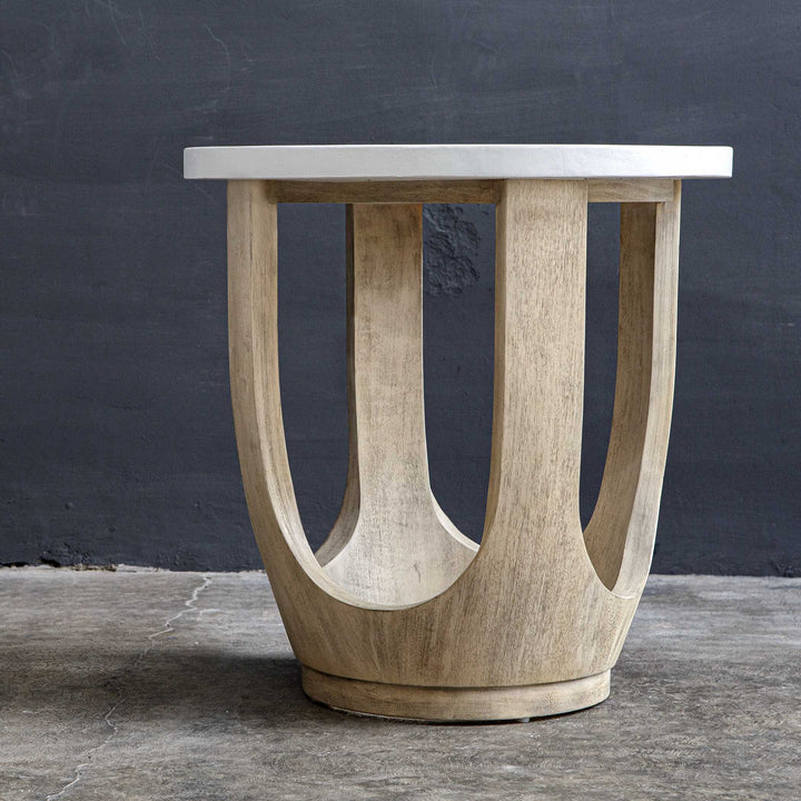 American Home Furniture Uttermost Tatli Stone Top Side Table
