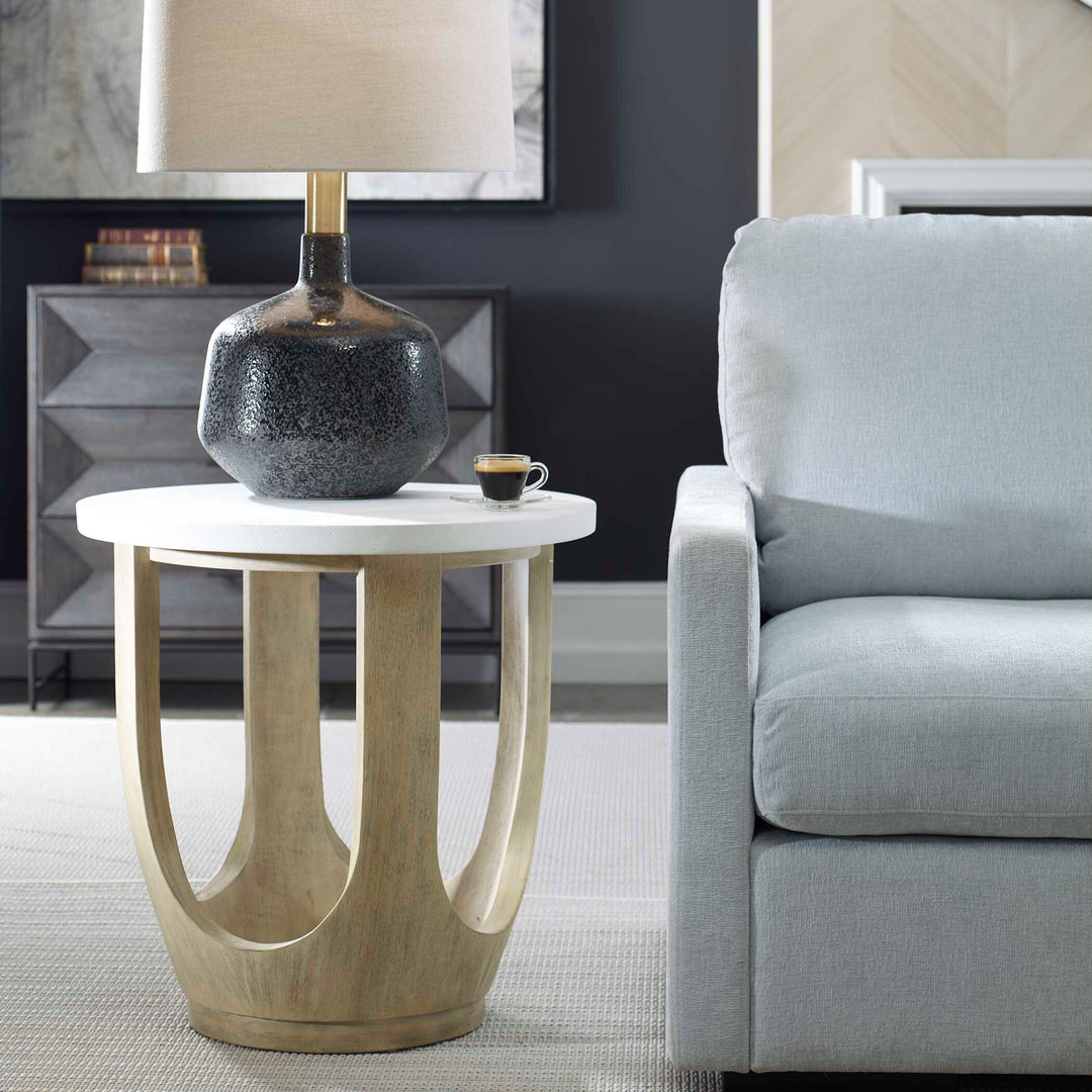 American Home Furniture Uttermost Tatli Stone Top Side Table
