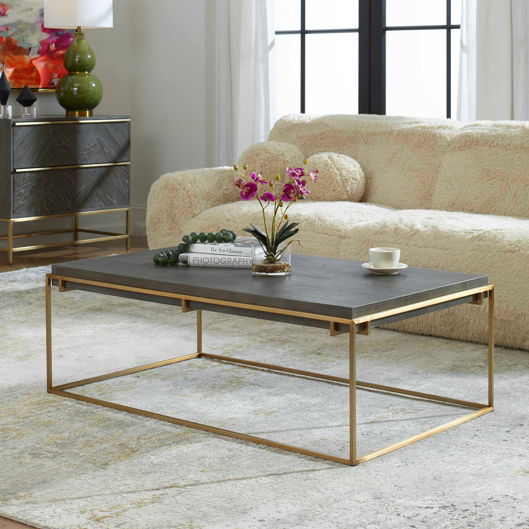 American Home Furniture Uttermost Surround Sark Walnut Coffee Table