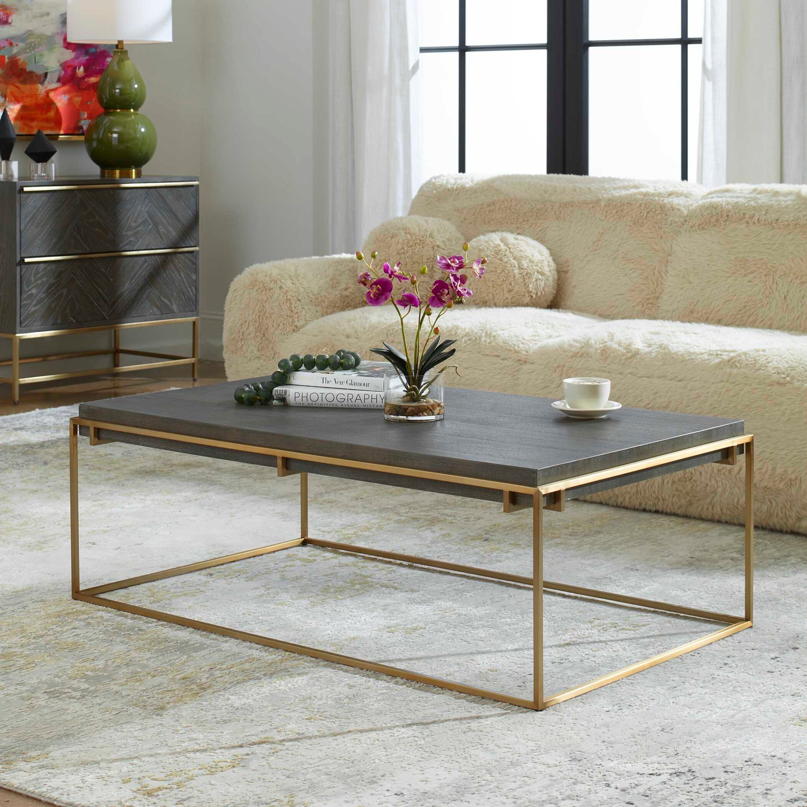 American Home Furniture Uttermost Surround Sark Walnut Coffee Table