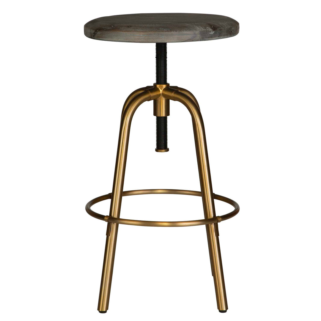American Home Furniture Uttermost Revolve Brass Counter Stool