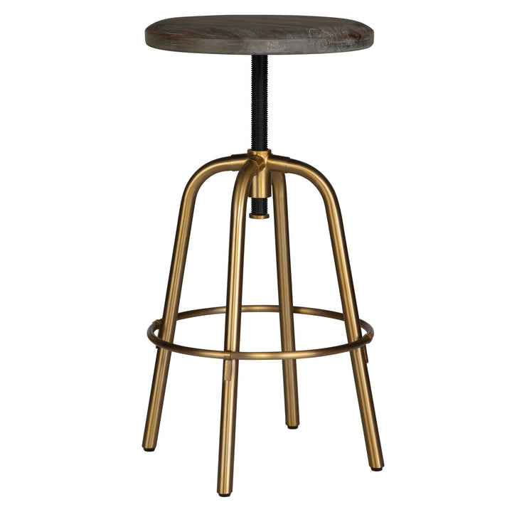 American Home Furniture Uttermost Revolve Brass Counter Stool