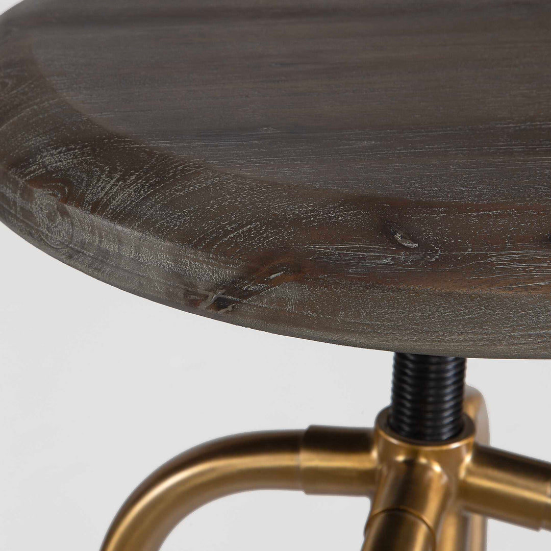 American Home Furniture Uttermost Revolve Brass Counter Stool