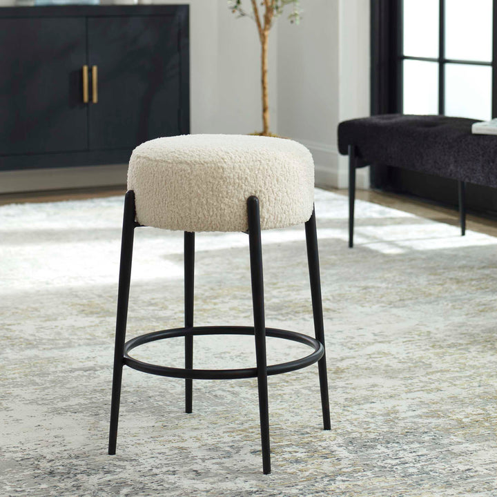 American Home Furniture Uttermost Arles Plush Counter Stool