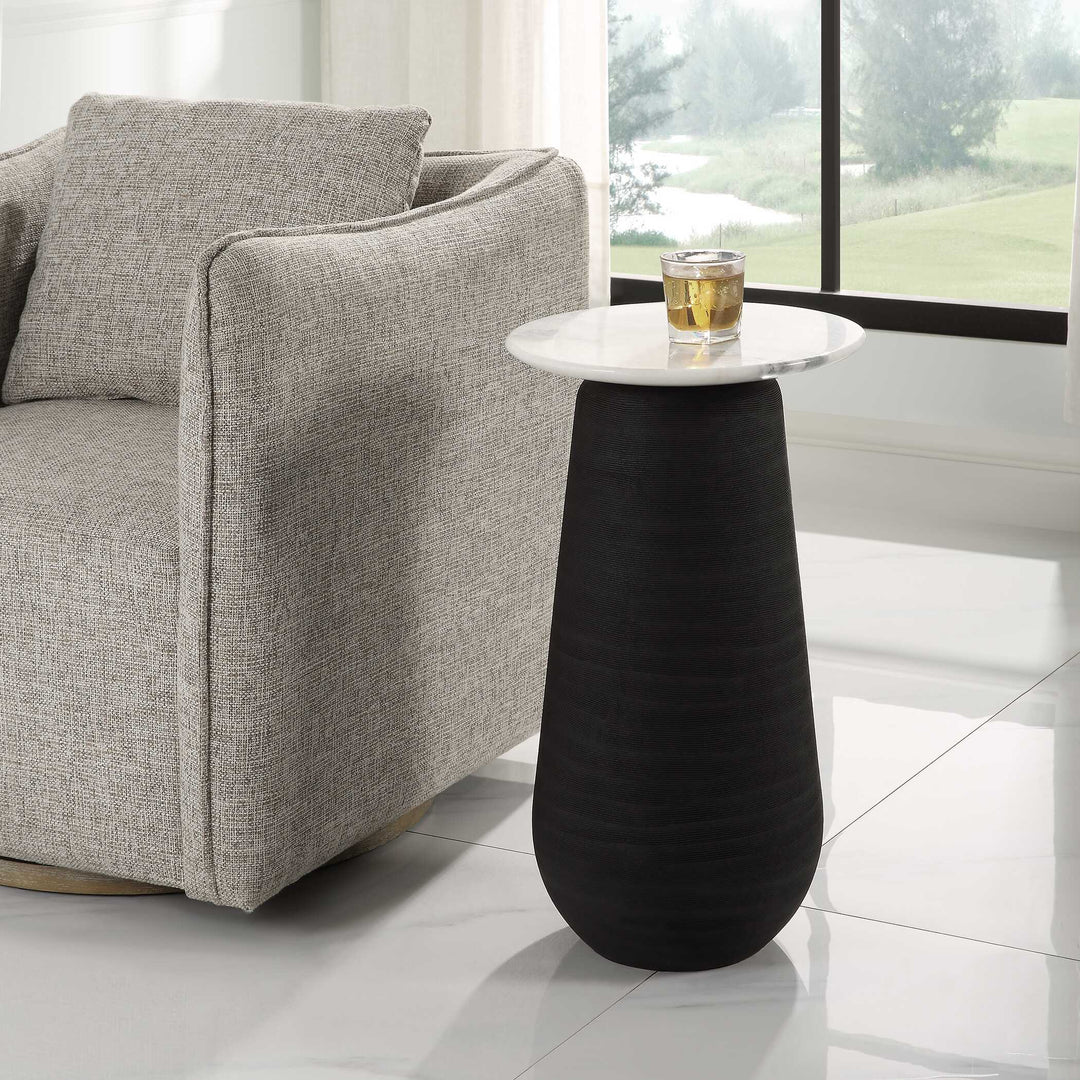 American Home Furniture Uttermost Total Eclipse Marble Accent Table