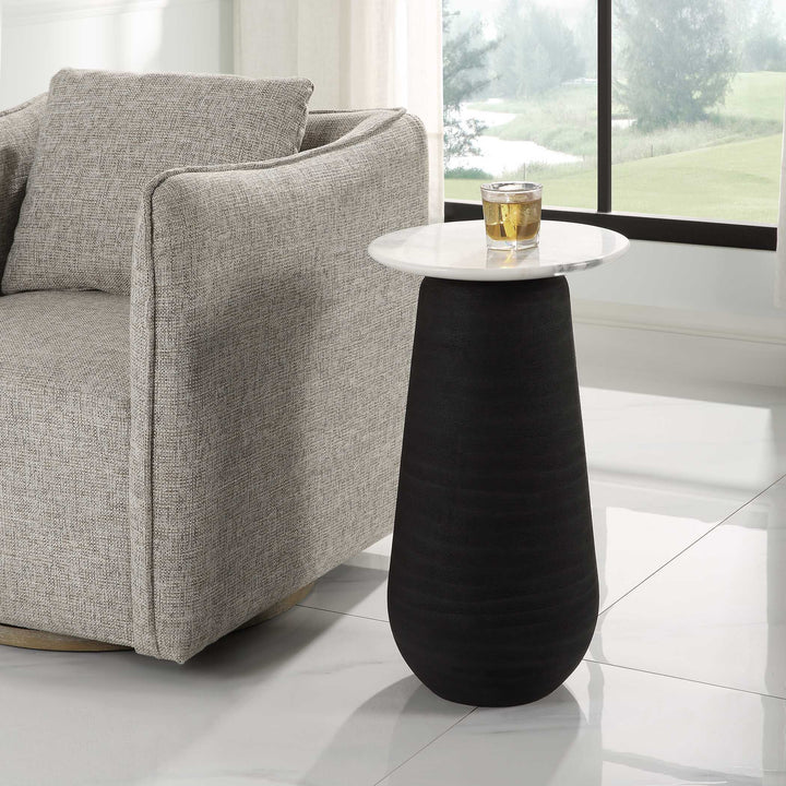 American Home Furniture Uttermost Total Eclipse Marble Accent Table