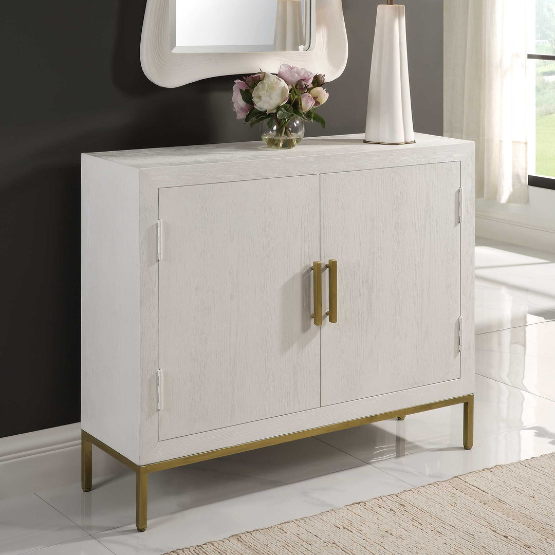American Home Furniture Uttermost Front Range White 2 Door Cabinet