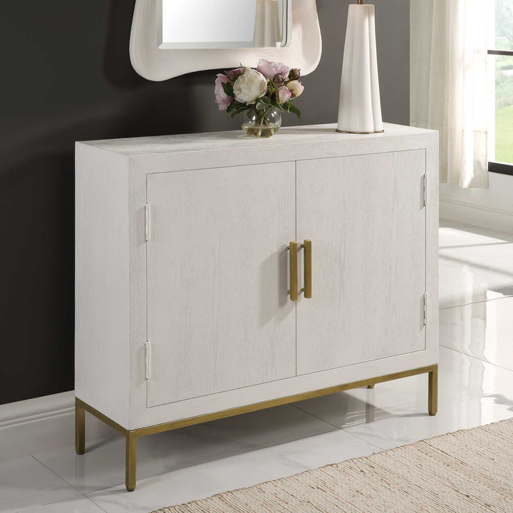 American Home Furniture Uttermost Front Range White 2 Door Cabinet