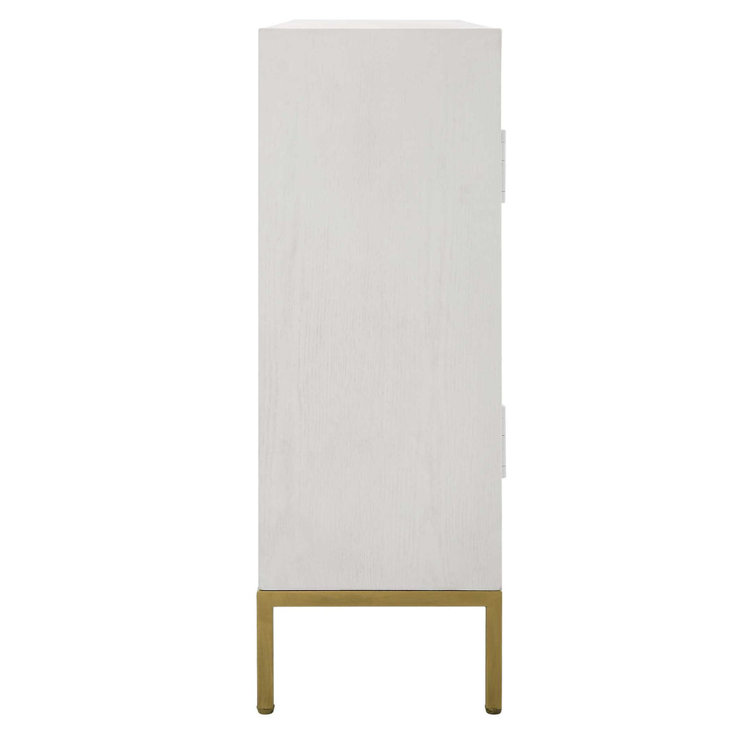American Home Furniture Uttermost Front Range White 2 Door Cabinet