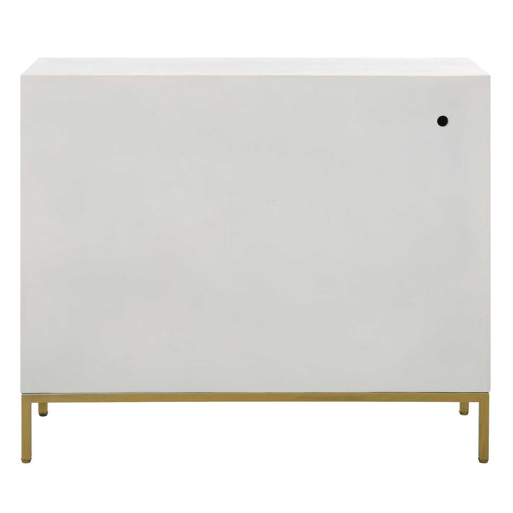 American Home Furniture Uttermost Front Range White 2 Door Cabinet