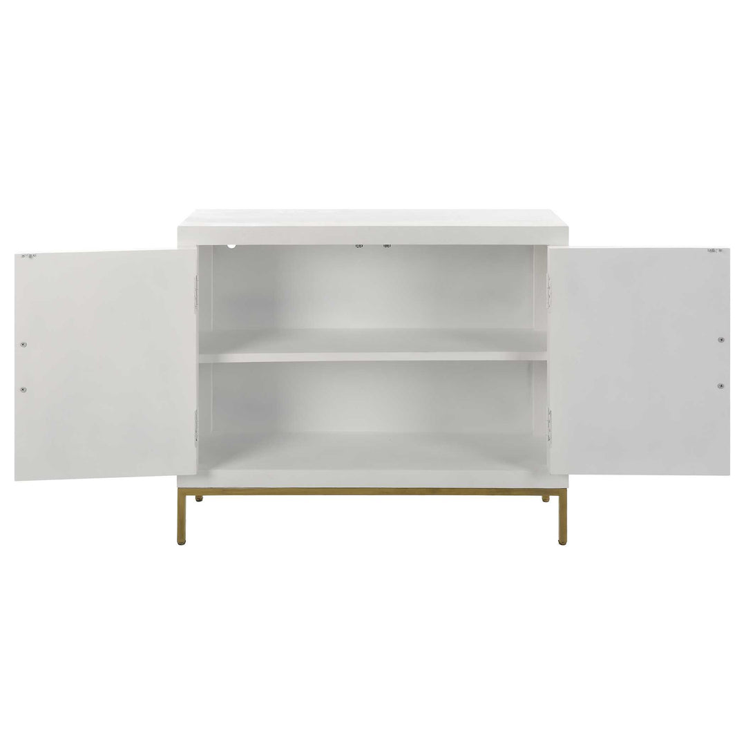 American Home Furniture Uttermost Front Range White 2 Door Cabinet
