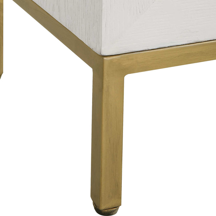 American Home Furniture Uttermost Front Range White 2 Door Cabinet