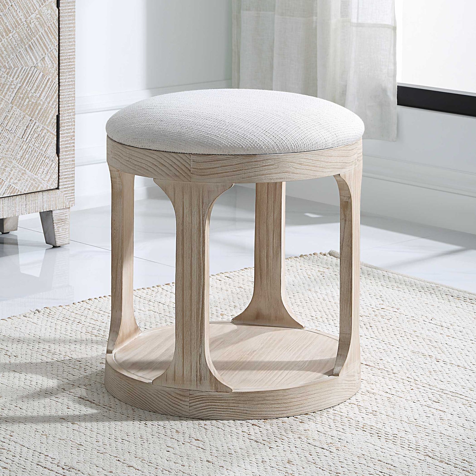 American Home Furniture Uttermost Dennen Oak Ottoman
