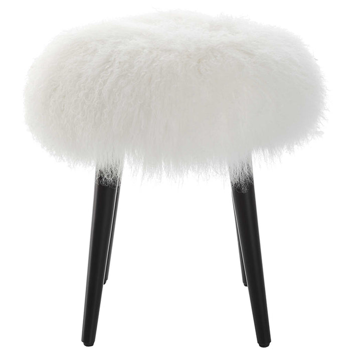 American Home Furniture Uttermost Wooly Sheepskin Accent Stool