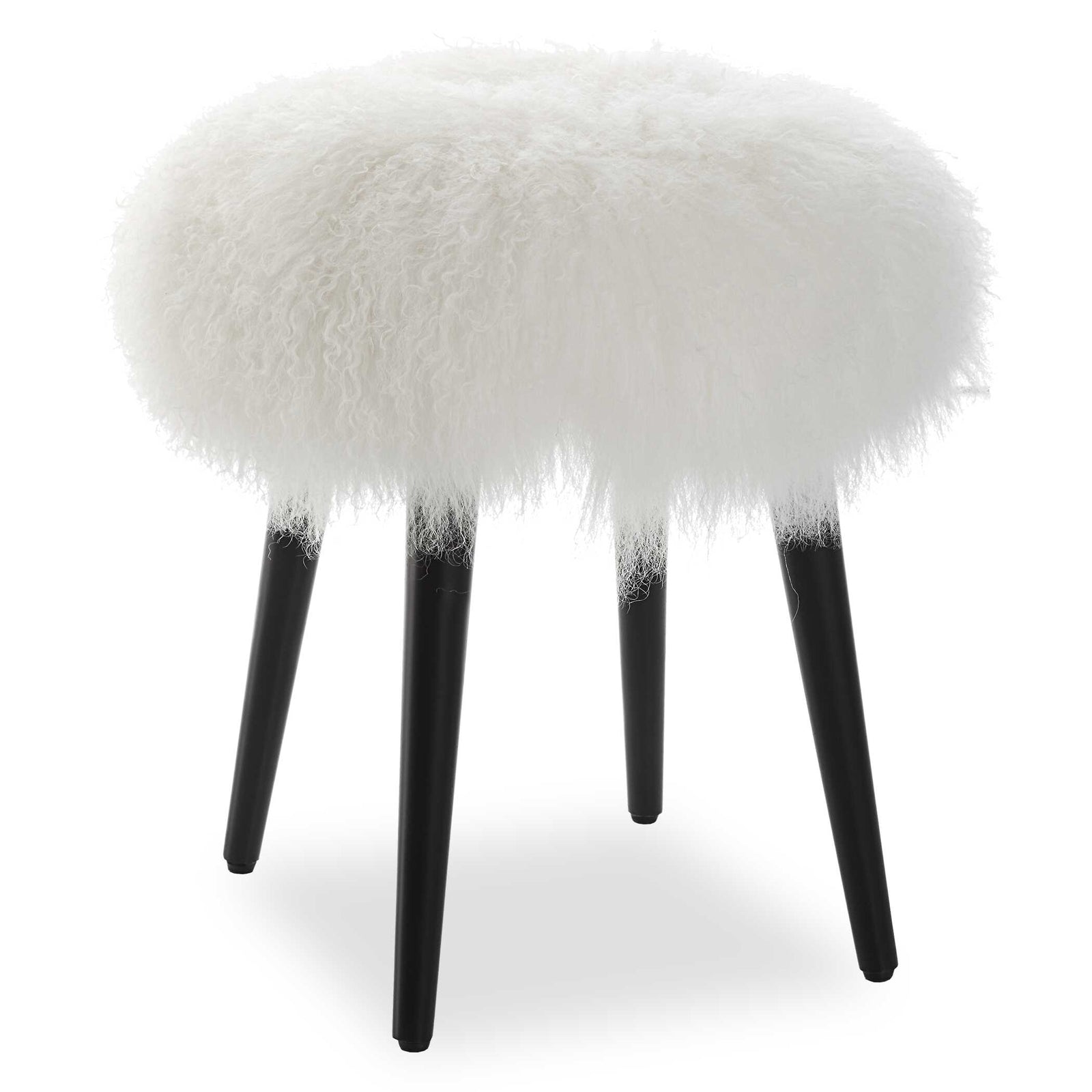 American Home Furniture Uttermost Wooly Sheepskin Accent Stool