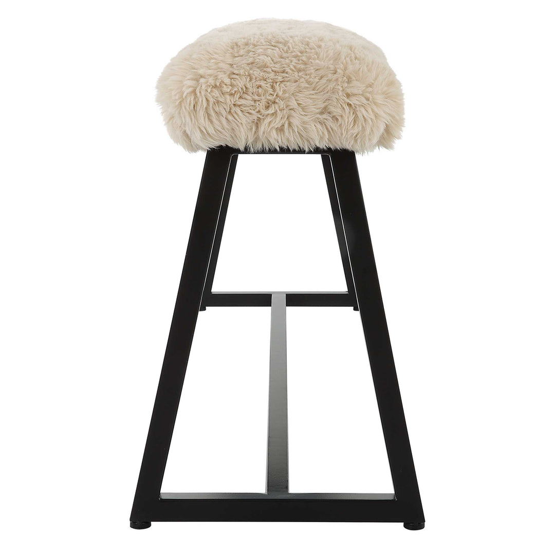 American Home Furniture Uttermost Taupo Sheepskin Bench