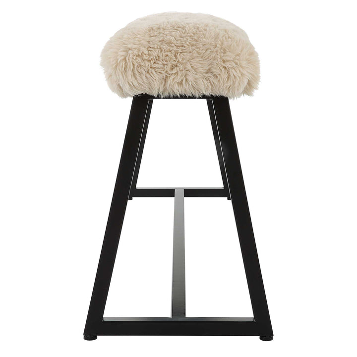 American Home Furniture Uttermost Taupo Sheepskin Bench