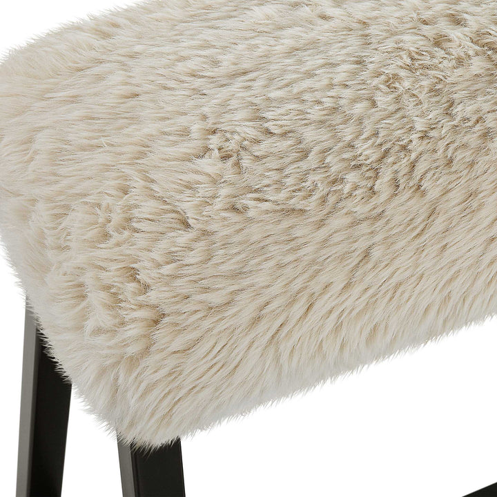 American Home Furniture Uttermost Taupo Sheepskin Bench