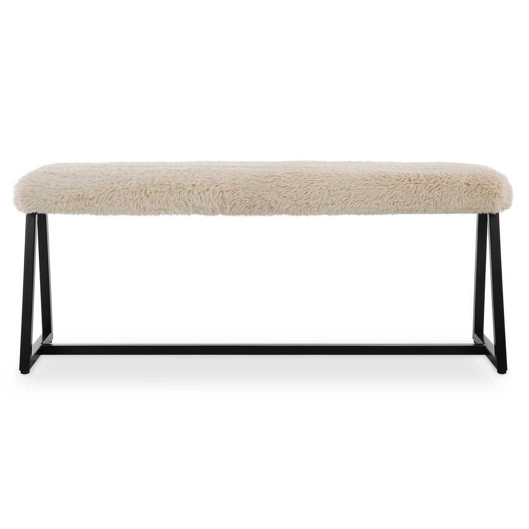 American Home Furniture Uttermost Taupo Sheepskin Bench