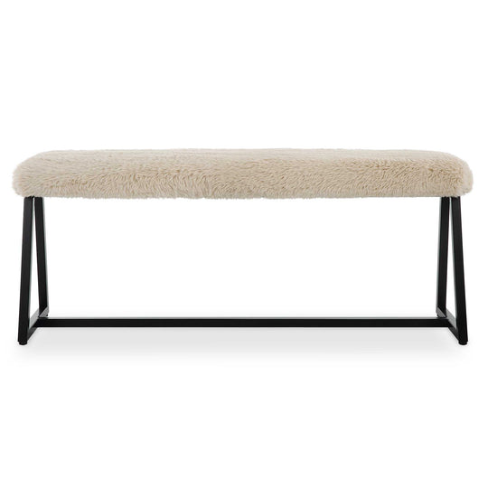 American Home Furniture Uttermost Taupo Sheepskin Bench