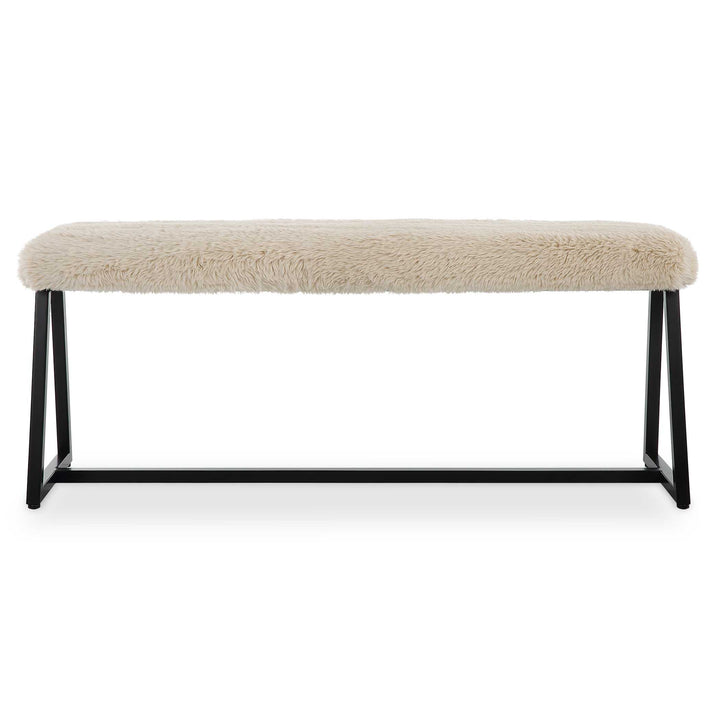 American Home Furniture Uttermost Taupo Sheepskin Bench