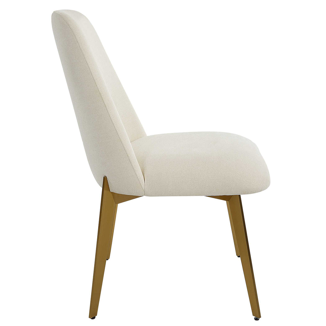 American Home Furniture Uttermost Vantage Off White Fabric Dining Chair Set of 2