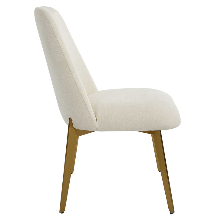 American Home Furniture Uttermost Vantage Off White Fabric Dining Chair Set of 2