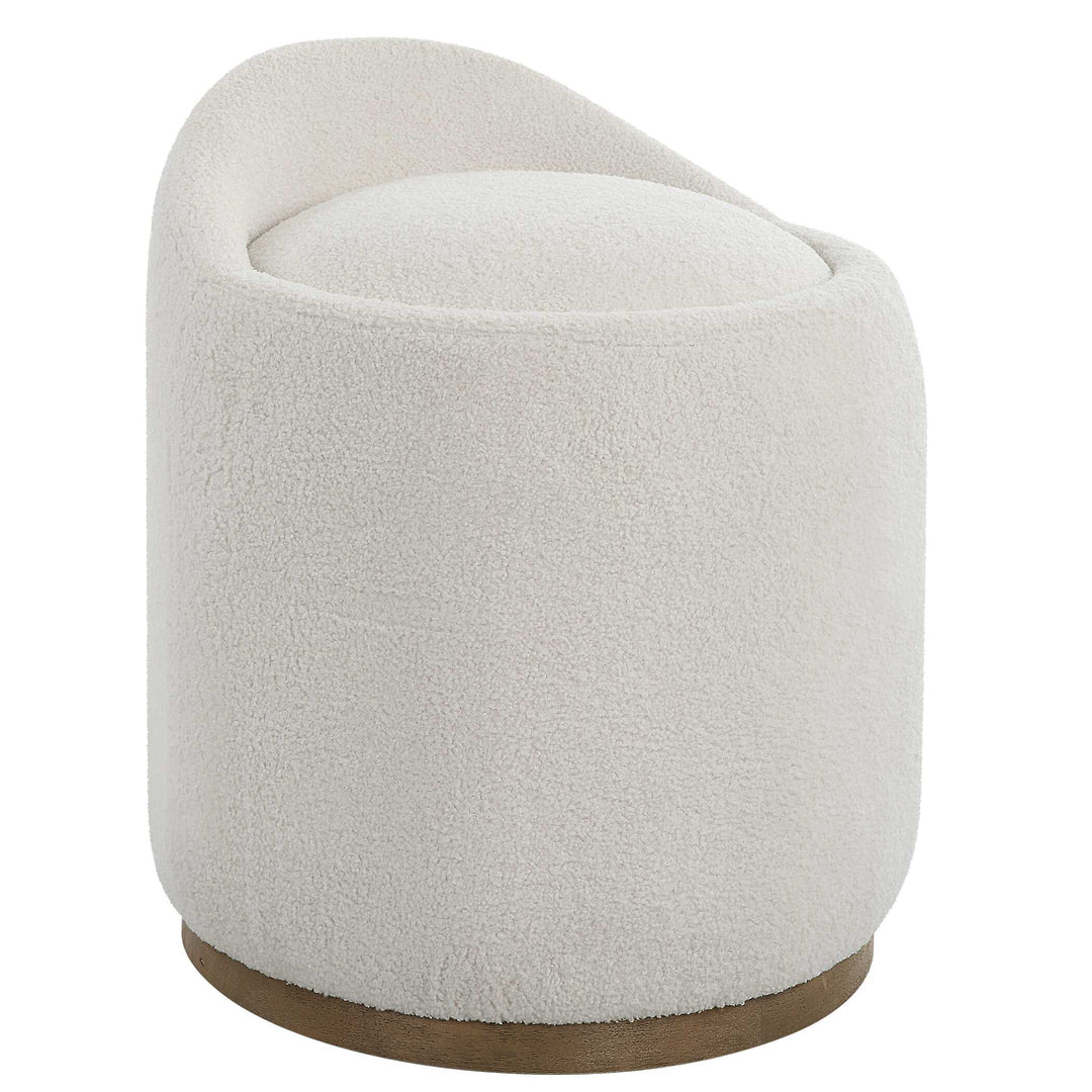 American Home Furniture Uttermost Swirl Swivel Sheepskin Ottoman