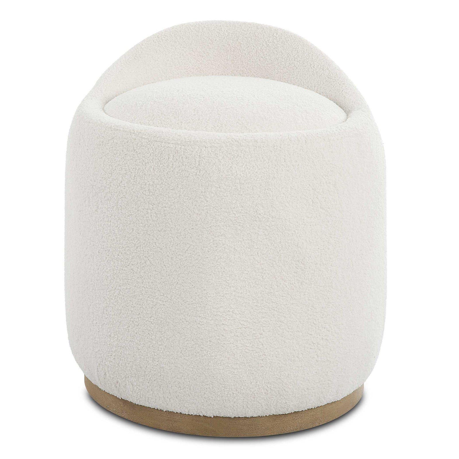 American Home Furniture Uttermost Swirl Swivel Sheepskin Ottoman