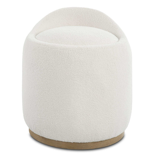 American Home Furniture Uttermost Swirl Swivel Sheepskin Ottoman