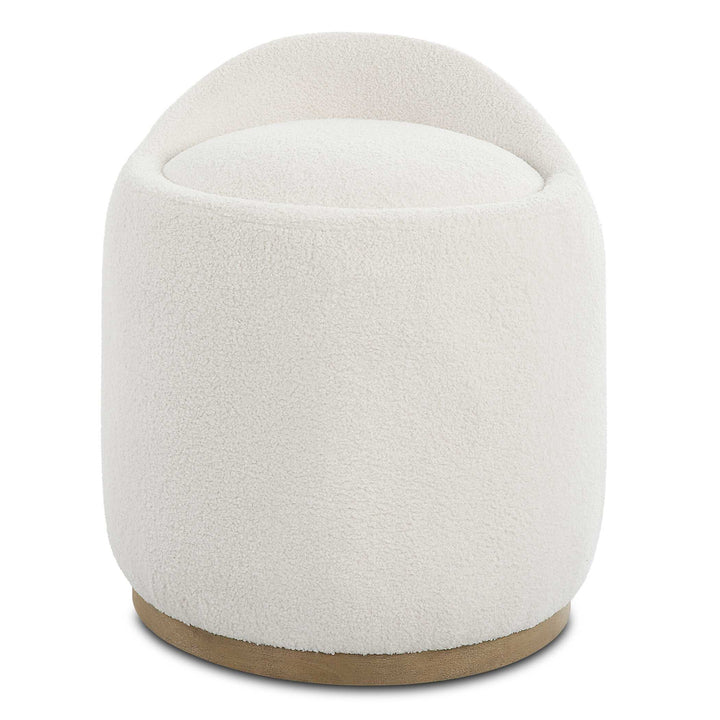 American Home Furniture Uttermost Swirl Swivel Sheepskin Ottoman