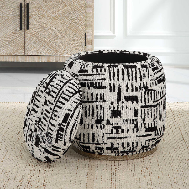 American Home Furniture Uttermost Dialogue Poof Ottoman