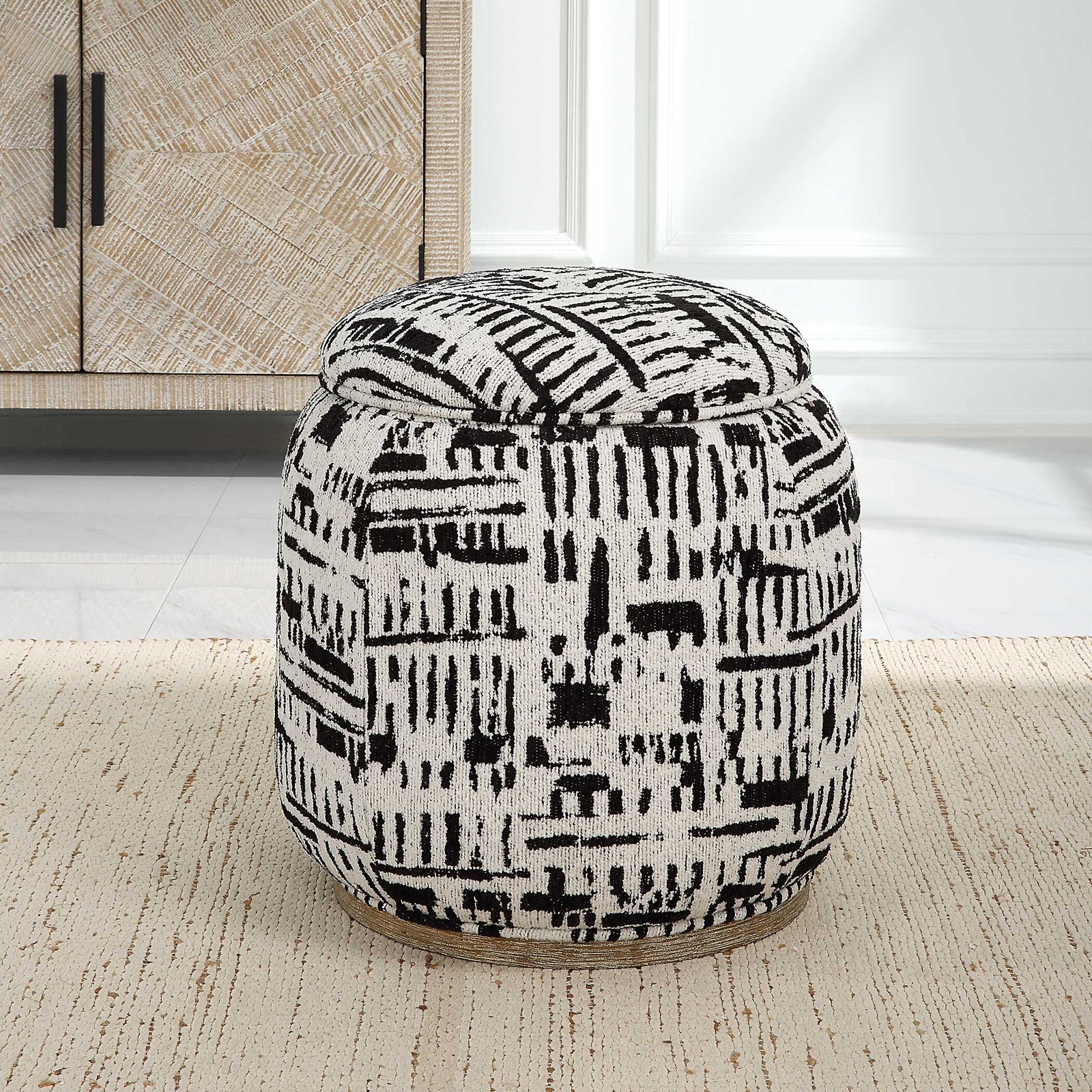 American Home Furniture Uttermost Dialogue Poof Ottoman