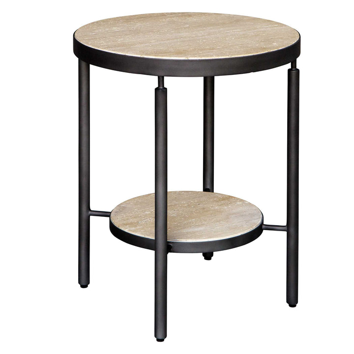 American Home Furniture Uttermost Dauntless Travertine Side Table