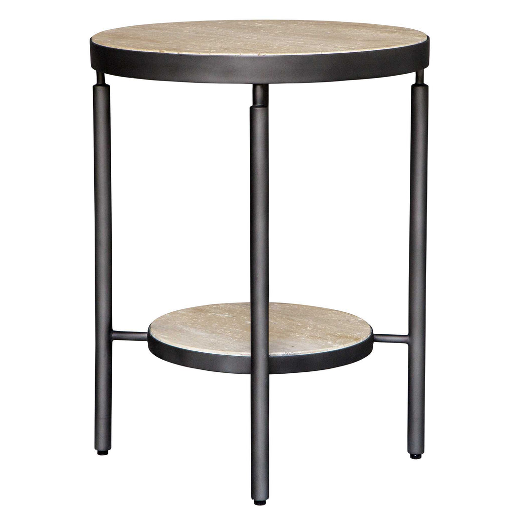 American Home Furniture Uttermost Dauntless Travertine Side Table