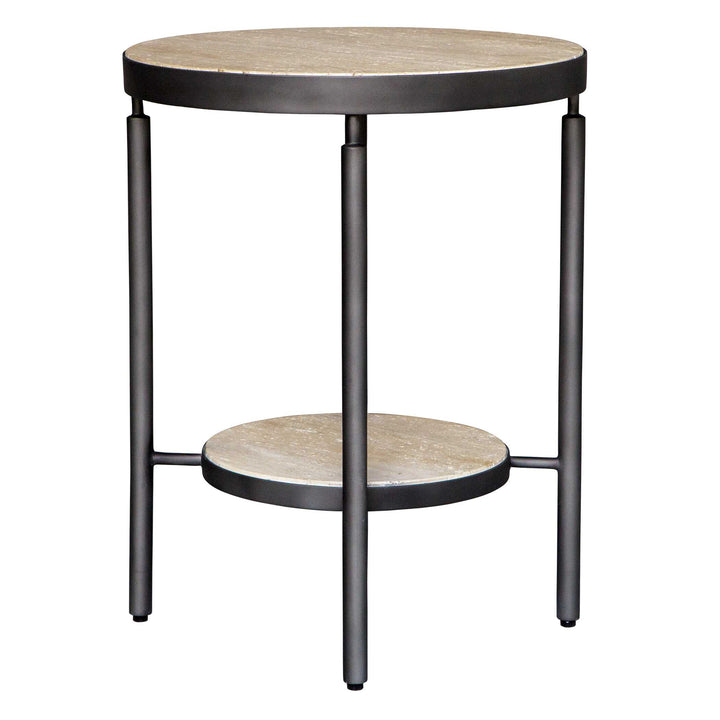 American Home Furniture Uttermost Dauntless Travertine Side Table