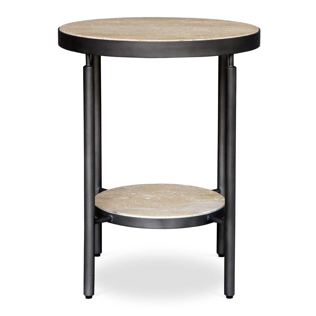 American Home Furniture Uttermost Dauntless Travertine Side Table