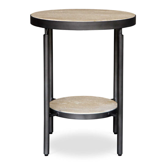 American Home Furniture Uttermost Dauntless Travertine Side Table