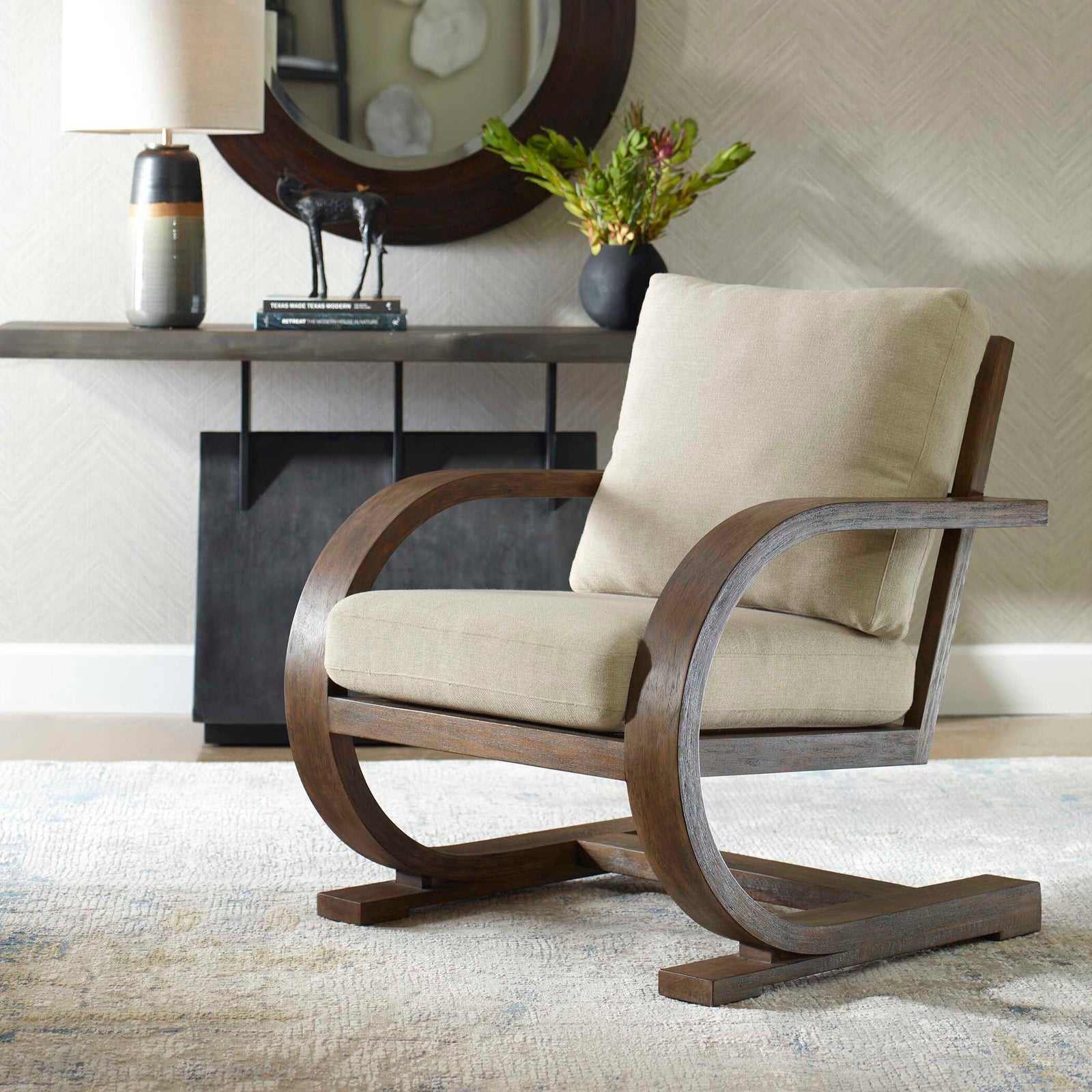 American Home Furniture Uttermost Bedrich Wooden Accent Chair