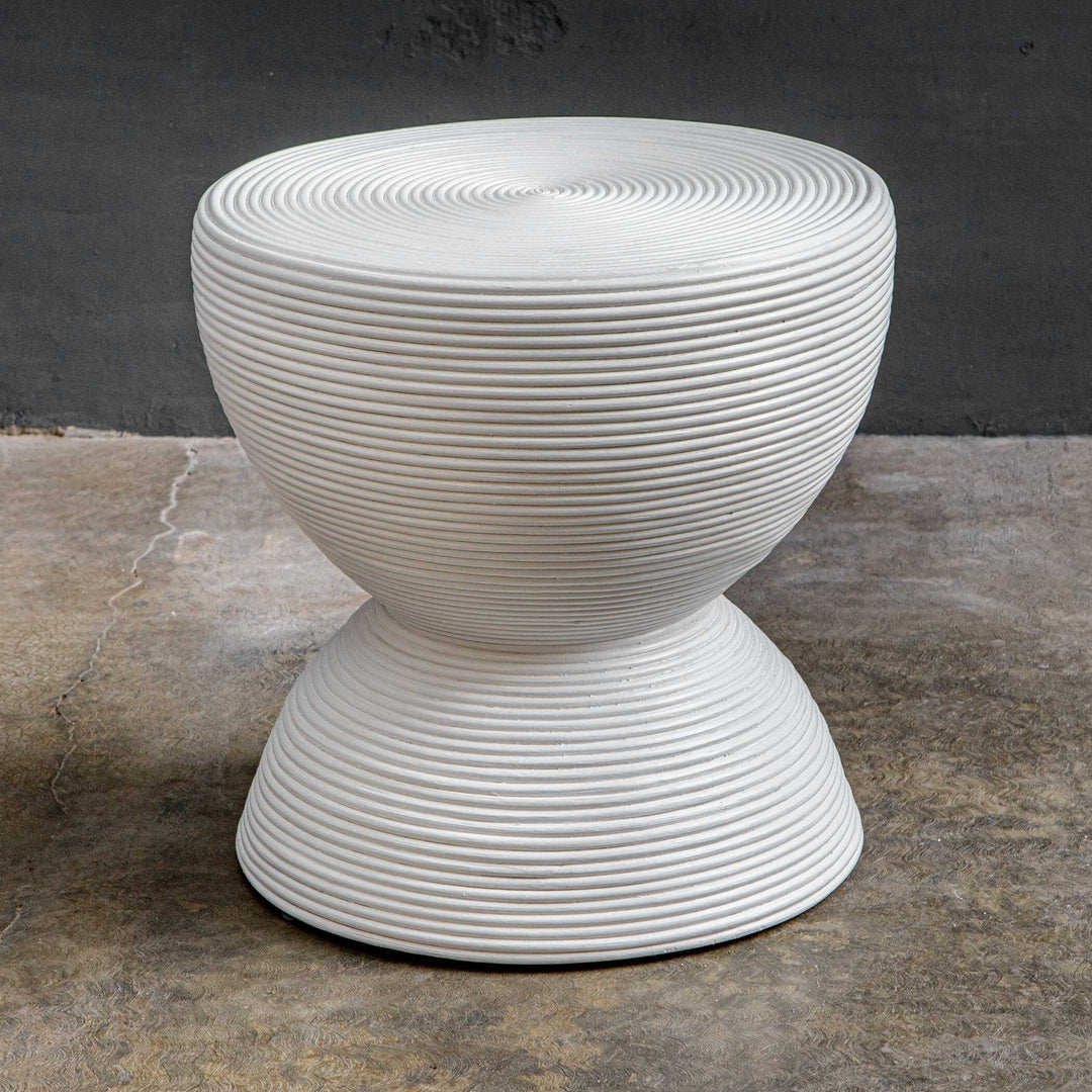 American Home Furniture Uttermost Bongo White Rattan Side Table