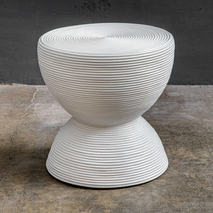 American Home Furniture Uttermost Bongo White Rattan Side Table
