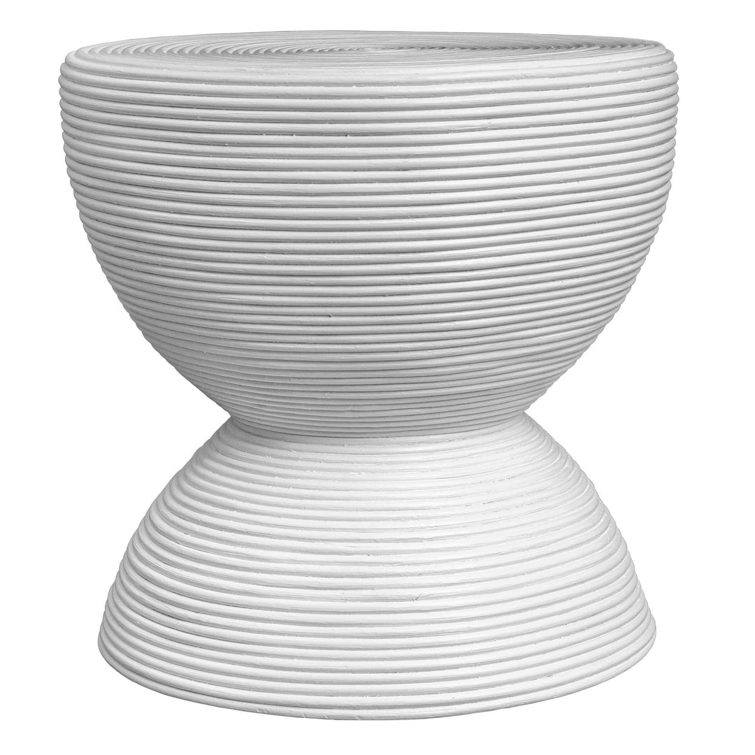American Home Furniture Uttermost Bongo White Rattan Side Table