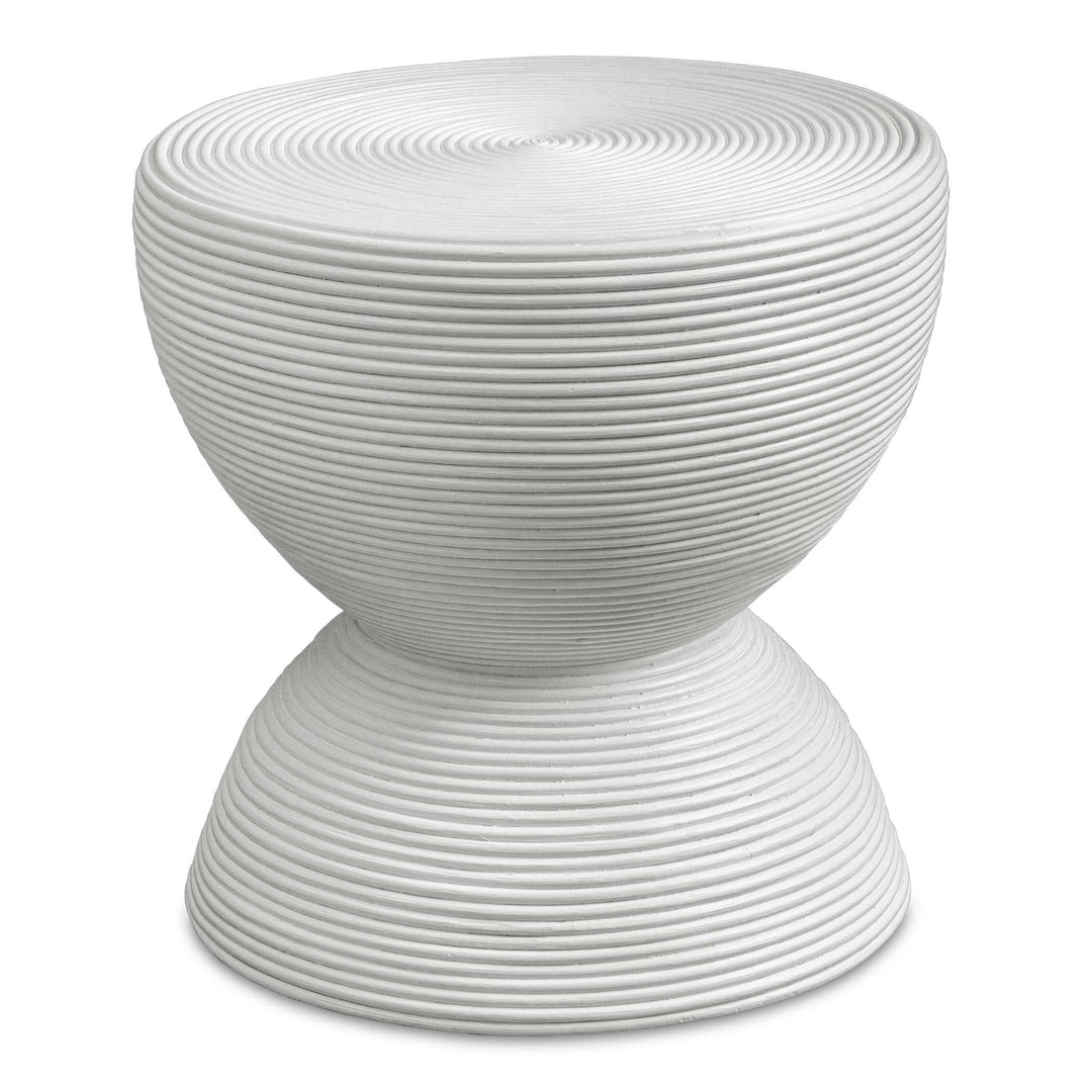American Home Furniture Uttermost Bongo White Rattan Side Table